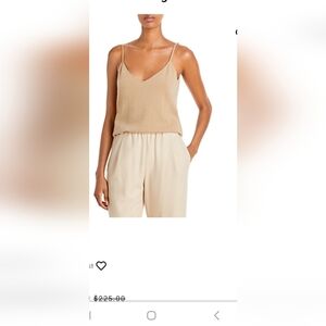 VinceCashmere Crochet Strap Camisole In Beige sz S